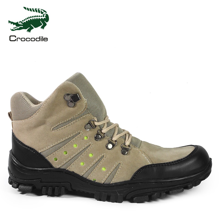 sepatu boots safety crocodile macan cream sepatu haiking tracking outdoor safety murah