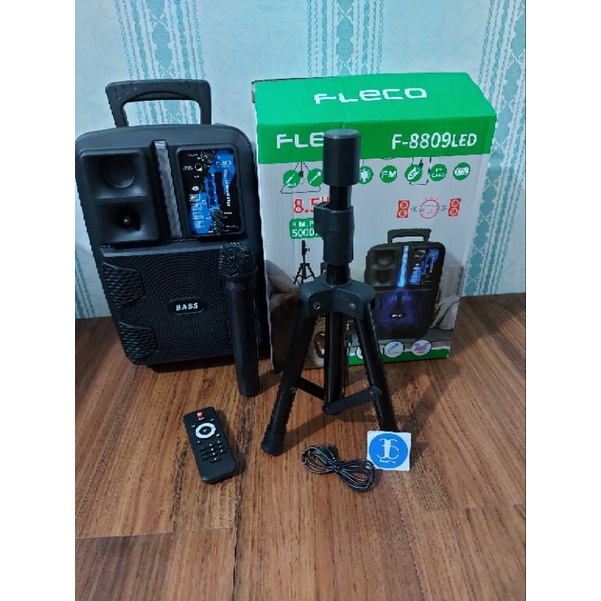 Speaker Bluetooth Fleco 8.5&quot; Free Stand Bonus Mic Wearless