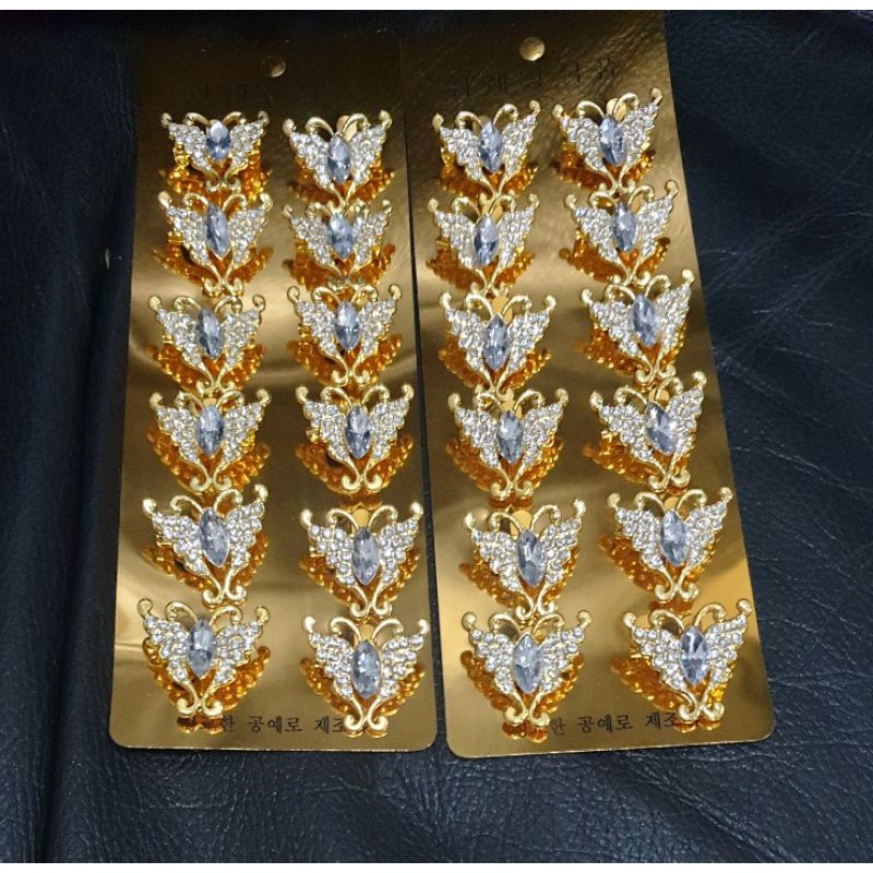 TAKASIH BROS GOLD SWAROVSKI KUPU KUPU PIN PENITI HIJAB