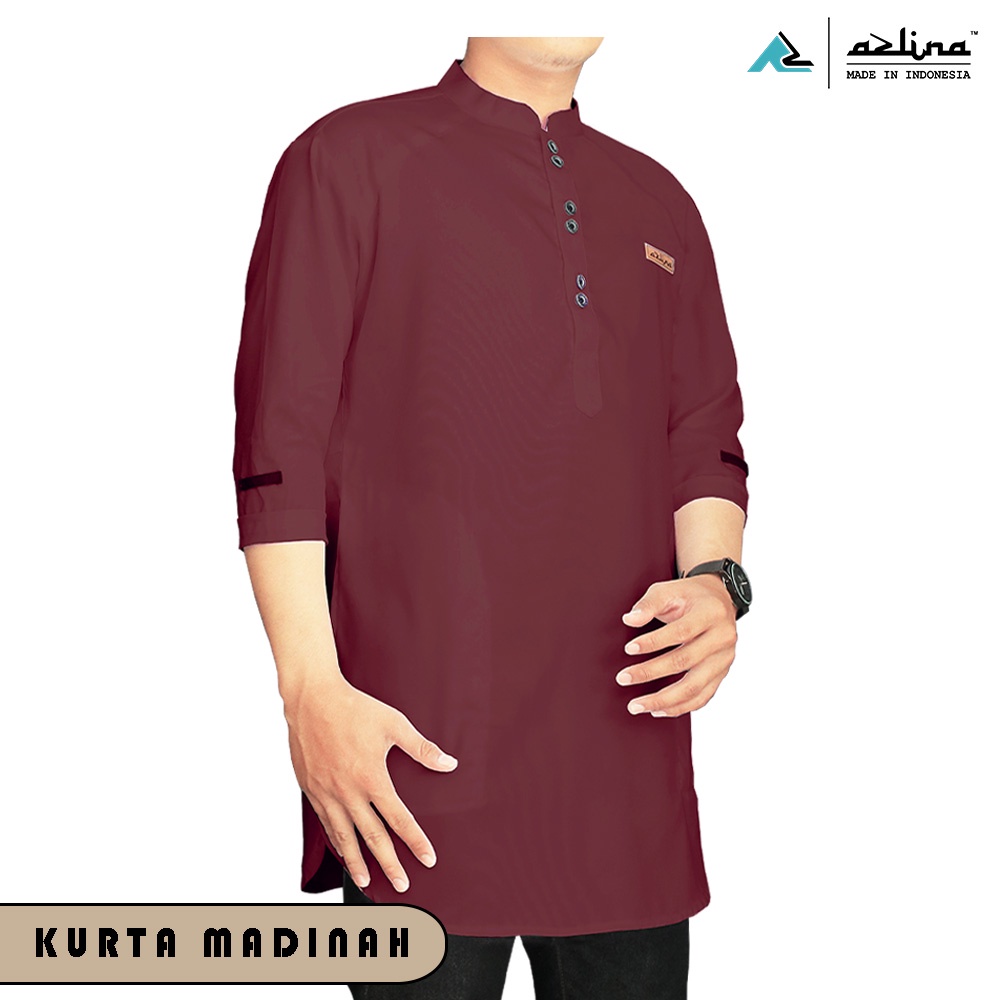 Baju koko kurta Pria lengan 3/4 pakistan matt katun madinah Original azlina (COD)