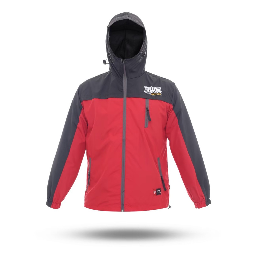 Jaket Gunung Outdoor Pria Wanita Taslan Anti Air Angin Polos NWS Original M L XL