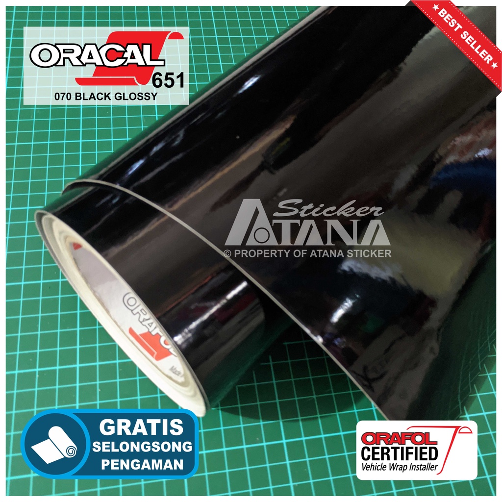 Skotlet Hitam Glossy Oracal 651 Scotlet Black Gloss Metalik Stiker Kilap Gilap Meteran Sticker Decal Roll Scotlite Body Mobil Motor Matic Sepeda Scotlight Nyala Cat Dekorasi Kaca Kap Background Aquarium Furniture Avanza Veloz Brio Innova Fortuner Pajero