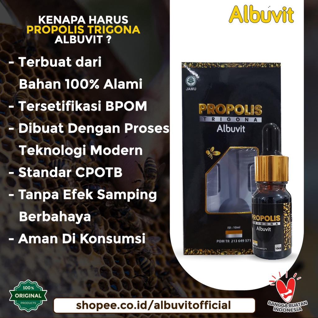 Albuvit - PROPOLIS TRIGONA 10ml Original Suplemen Kesehatan BPOM HALAL