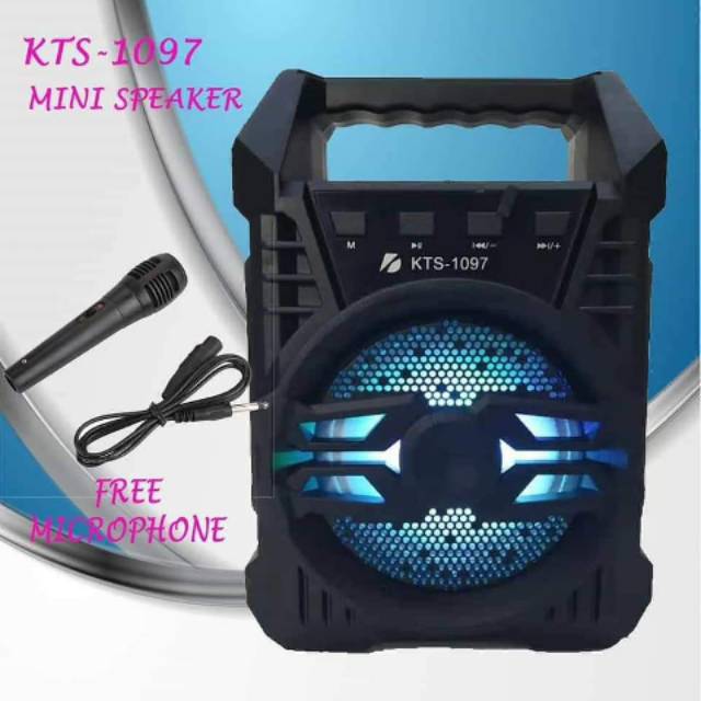 Speaker Bluetooth KTS-1097 LED 4inci + free mic