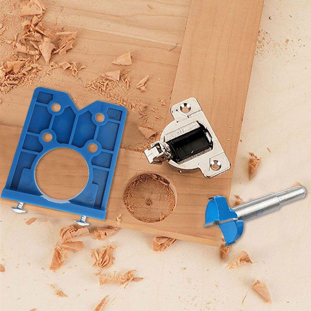 Populer Hinge Drilling Jig Mounting Fitting Guide Pintu Lemari Aksesoris Hinge Hole Drilling
