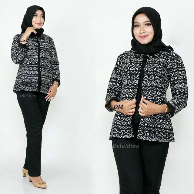 Tey-17 Batik Wanita Asj Sa Hrb026 Kenongo Kemeja Tosca Pendek