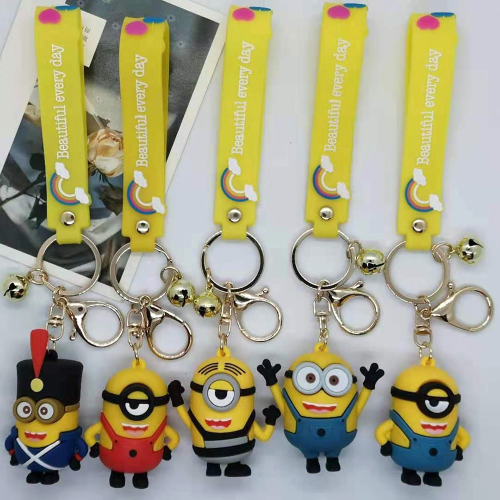 Gantungan Kunci Bentuk Boneka Minions Untuk Aksesoris Tas