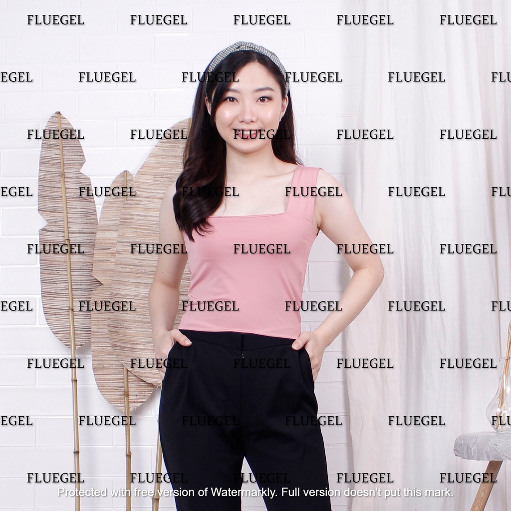 Fluegel Long Mia Crop Top Korea Fashion Atasan Wanita Tank Top Crop Fashion Wanita-7