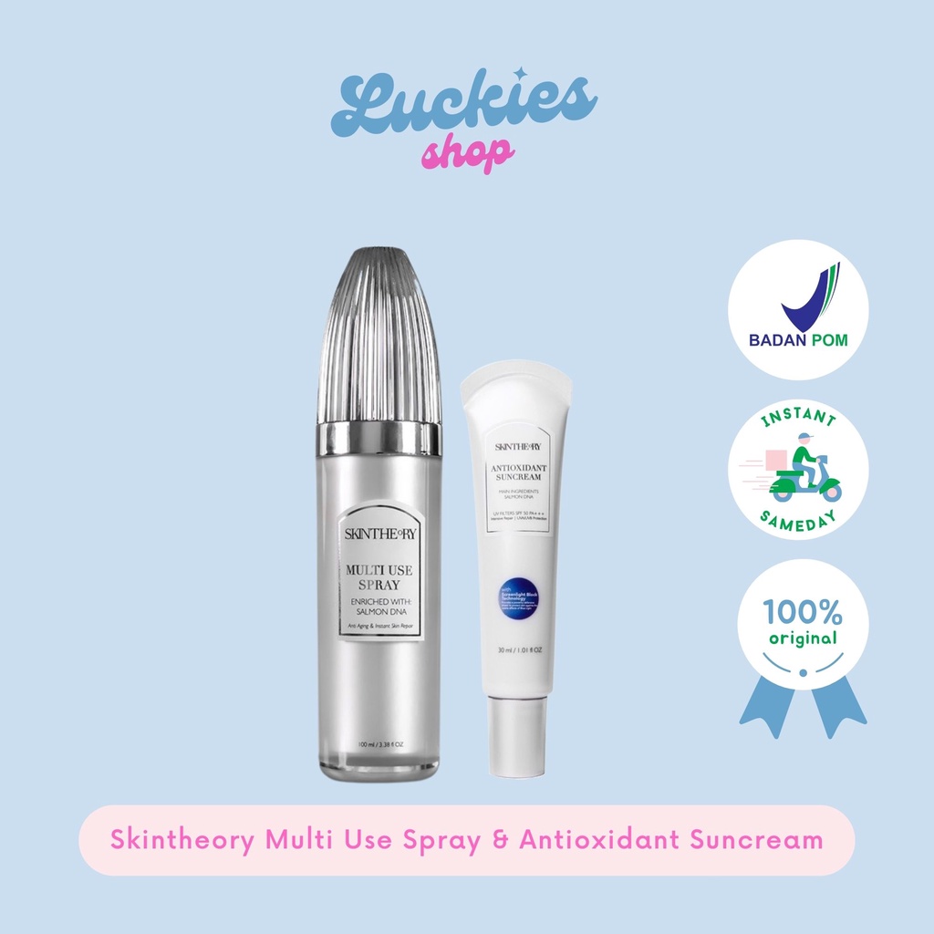 BPOM Skintheory Multi Use Spray With Salmon DNA 100ml Suncream Sunscreen Sunblok Wajah Muka Paket Skintheory