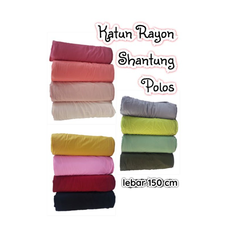 Kain katun Shantung rayon polos