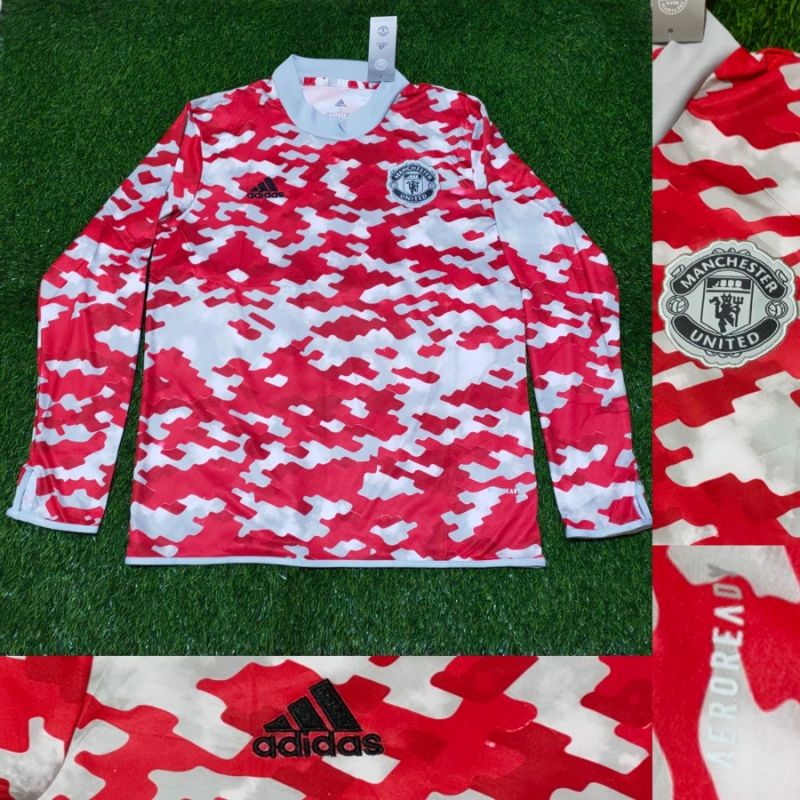 Jersey bola LS Longsleeve MU Manchester United training prematch 2021/2022 LS 21/22 Premium import g