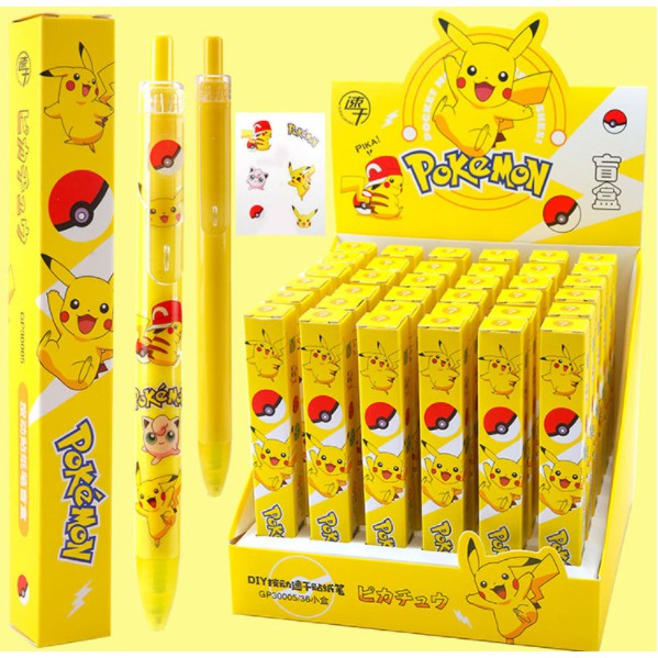 Set Pulpen Gel dan Sticker Karakter Pikachu / Bolpoin Pokemon Pikachu dengan Stiker DIY / DIY Pulpen Pikachu / DIY Stiker Bolpoin Pikachu