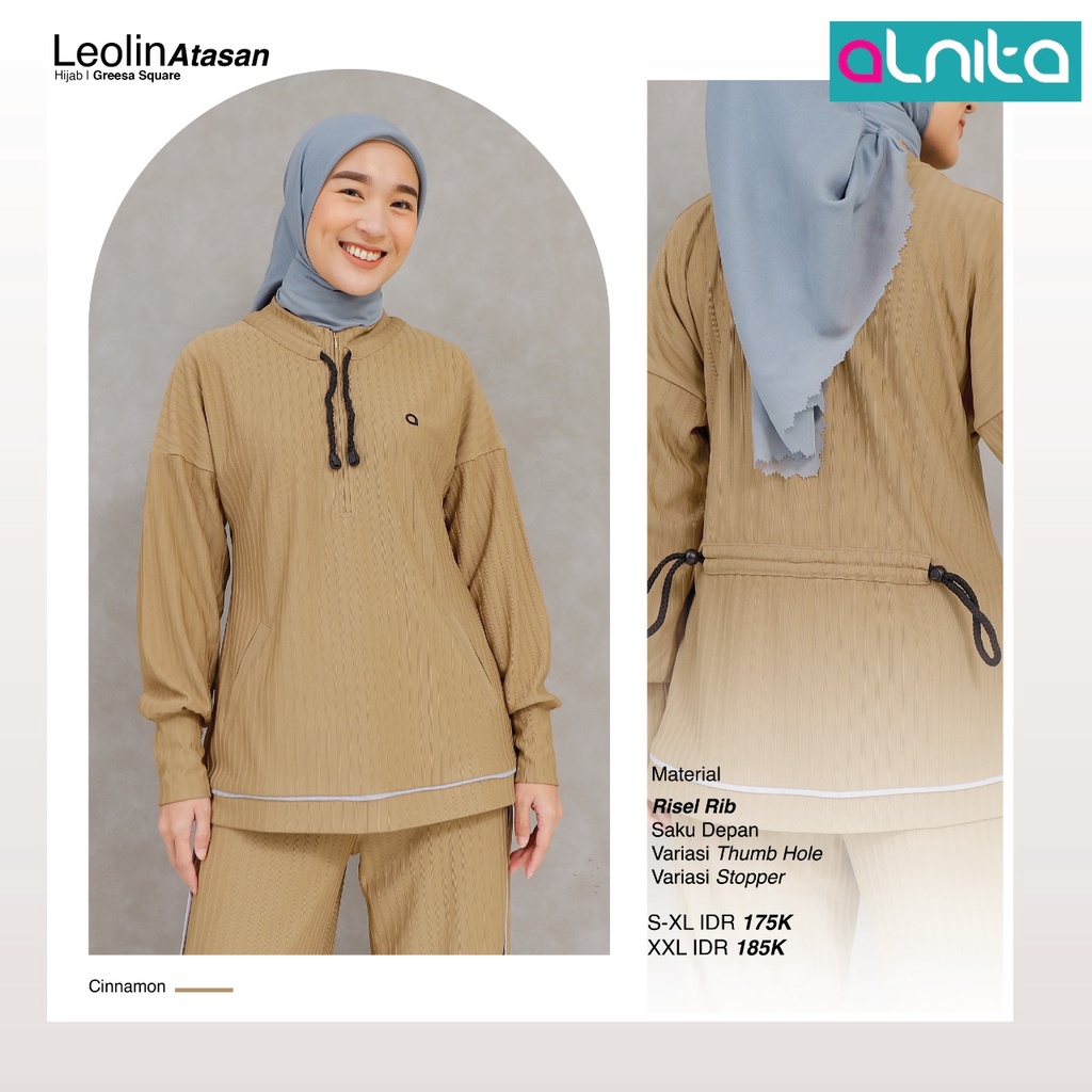 Alnita Leolin Atasan Bahan Risel Rib Atasan Olahraga Trendi Fashion Wanita by Alnita bisa COD