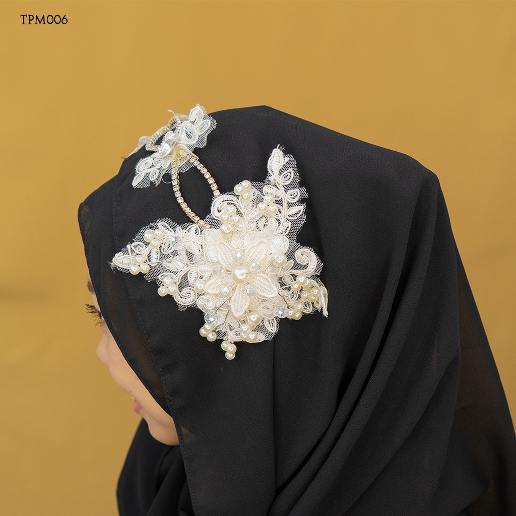 [BISA COD] HEADPIECE TIARA HIJAB WEDDING AKSESORIS FASHION PESTA TPM006