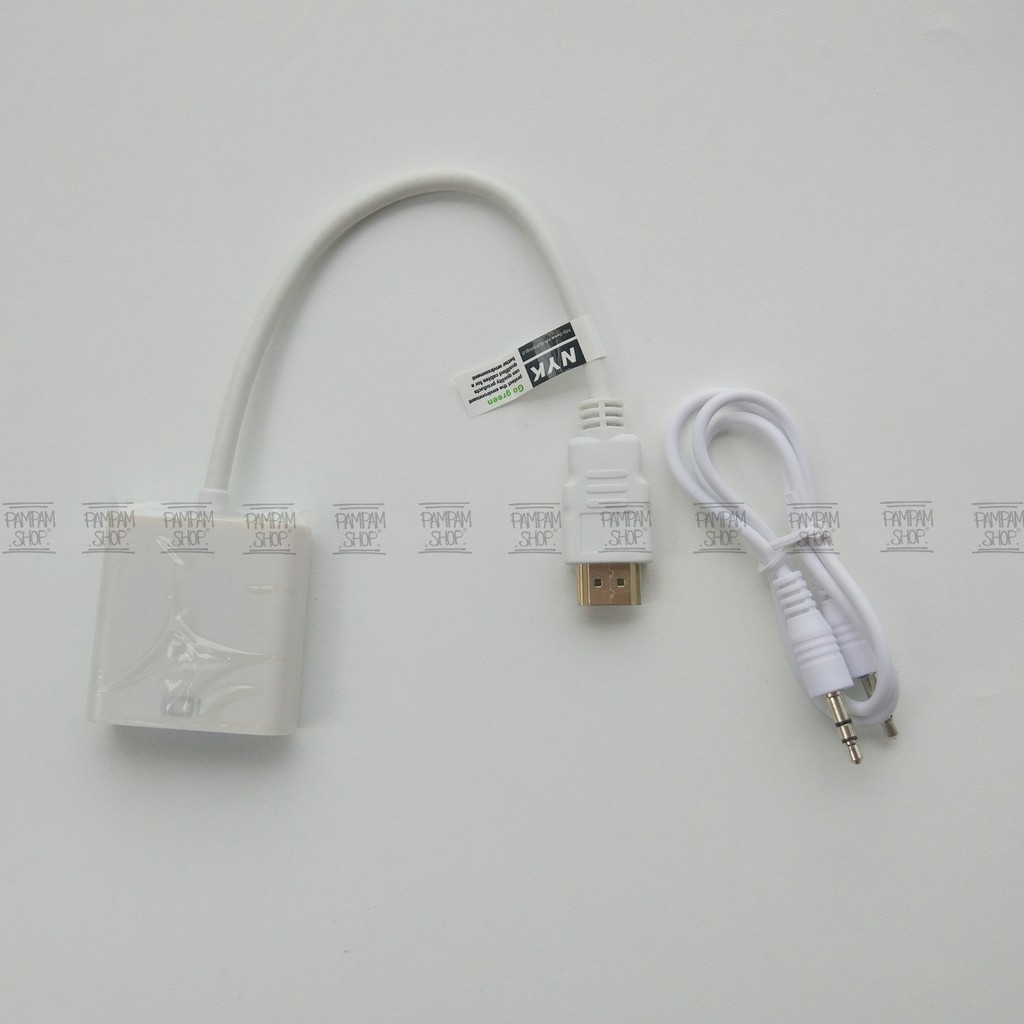 Kabel Converter HDMI to VGA and Audio NYK Original Adapter Adaptor Konverter Proyektor Projector