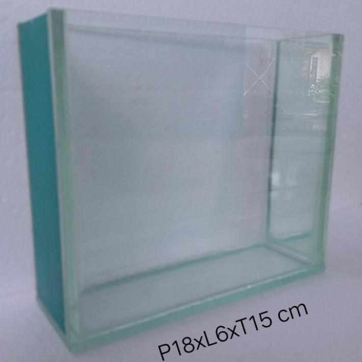 AKUARIUM KACA MINI/ SOLITER SELFIE SLIM KANAN-KIRI CERMIN/ SOLITER SELFIE CUSTOM IKAN CUPANG/1PCS