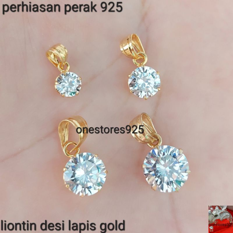 LIONTIN DESI PERAK 925 ASLI LAPIS EMAS KUNING