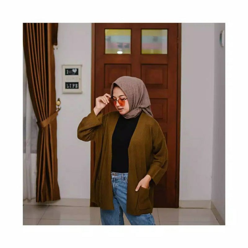 Cardigan Outer Wanita Lavella Cardy Outerwear Kardigan Cardigan Rajut Wanita Kardigan Rajut Oversize