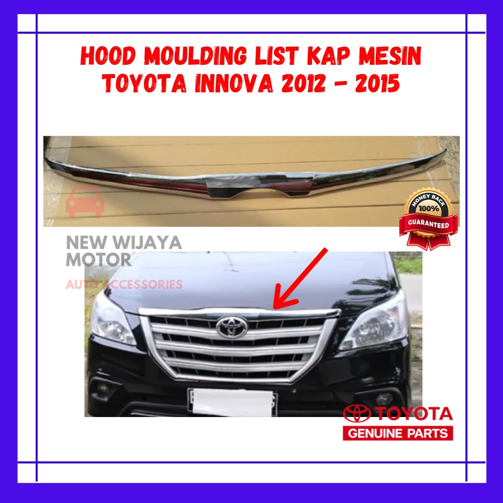 HOOD MOULDING LIST KAP MESIN INNOVA 2012 - 2015 - LIST KAP MESIN INNOVA GRAND - LIST KAP MESIN CHROM