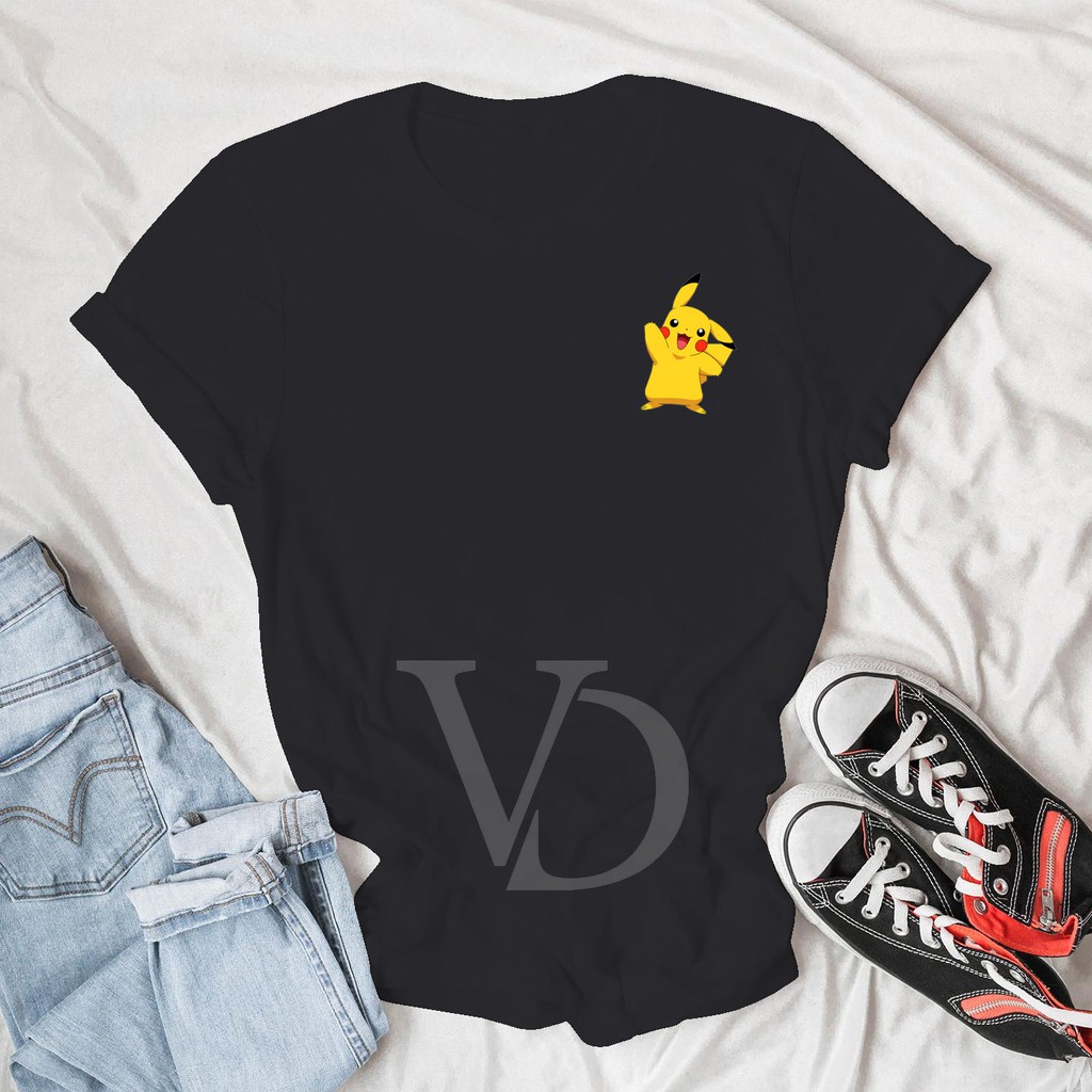 Kaos Distro Pria / Wanita / Kaos T Shirt Pria Wanita / Kaos Cotton Combed 30s / pikachu lepis