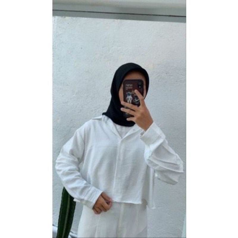 HANIN CROP / KEMEJA CROP / KEMEJA CRINKLE