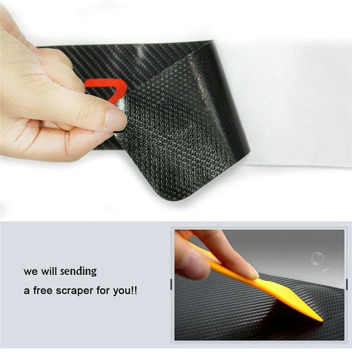 [BISA COD] 4PCS Stiker Carbon 3D Sticker Karbon Fiber Pintu Sill Plate Mobil Pijakan Kaki Door Seal Pelindung Anti Gores