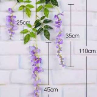  DAUN  WISTERIA BUNGA PLASTIK ARTIFICIAL DEKORASI  PESTA  