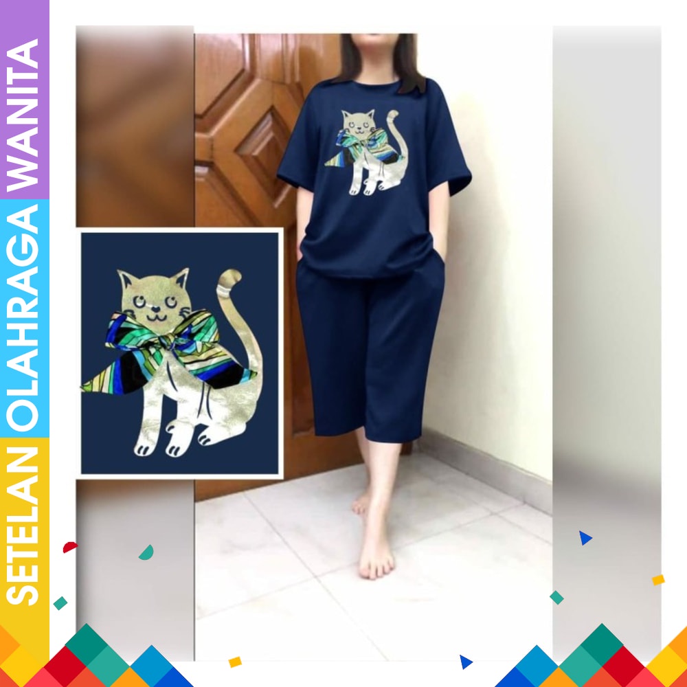 Stelan senam wanita baju senam celana senam Yovis Sport setelan plat Set senam baseball kuning hit