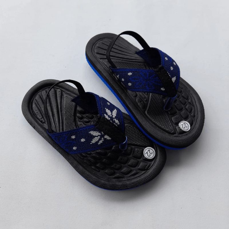 Sandal Jepit Anak Tali Karet Webbing Motif