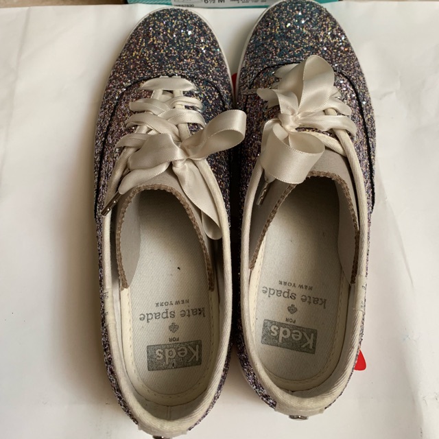 Preloved Sepatu Keds Kate Spade Glitter Silver