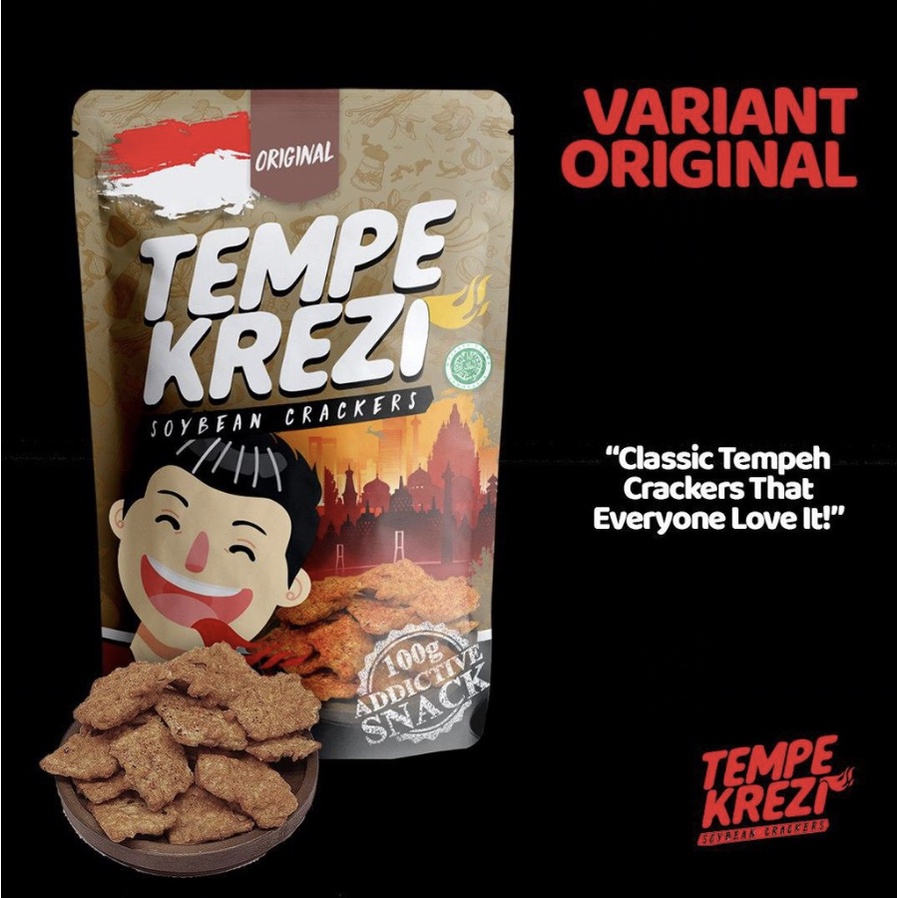 [TERMURAH!] Tempe Krezi 100 gram - Keripik tempe terkenal nikmat termurah pedas