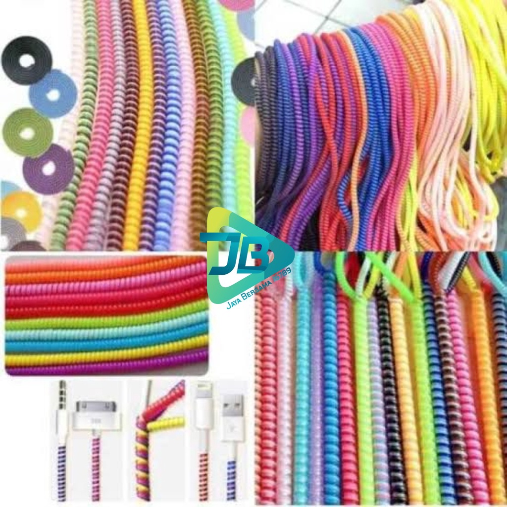 PELINDUNG KABEL 2 WARNA warni lilitan Charger spiral data cable  / CORD PROTECTOR SPIRAL 2 TONE bahan bagus JB5134