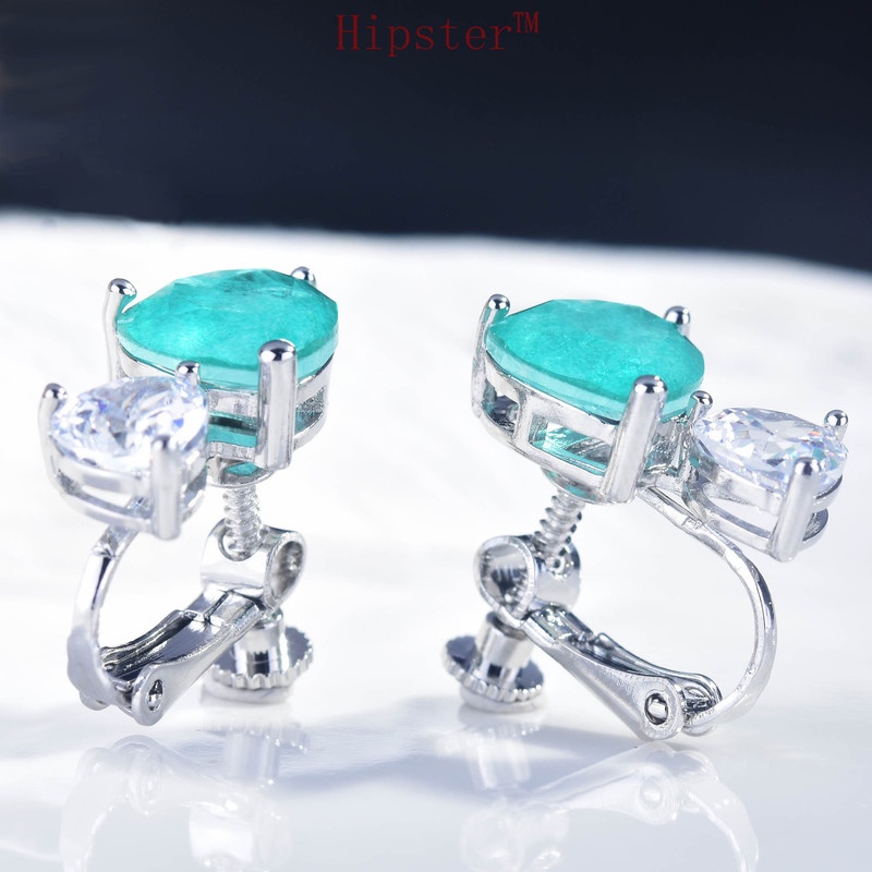 925 Silver Luxury Topaz Earrings Heart-Shaped