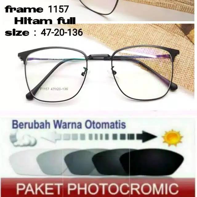 FRAME KOREA MINUS | KACAMATA 1157 PAKET LENSA MINUS | PHOTOCROMIC Termurah