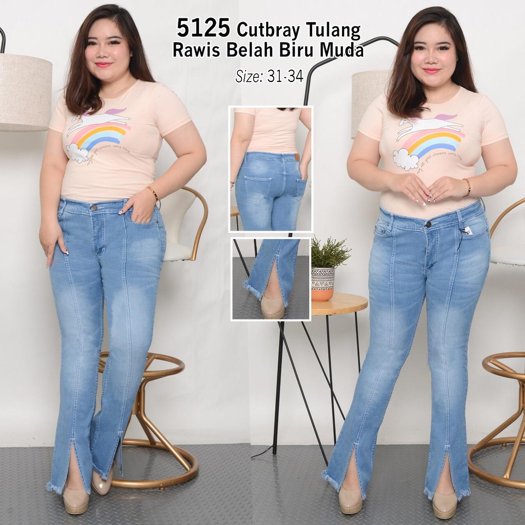 Celana Jeans Wanita Cutbray Tulang Rawis 27 28 29 30 31 32 33 34 Bisa Bayar Ditempat(COD)