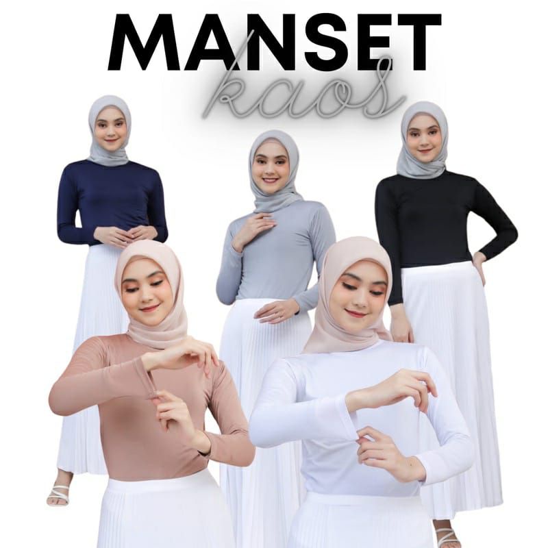 Manset Standar dan Jumbo / Manset Wanita Lengan Panjang / Manset Hijab / Manset Kaos / Dalaman / Mangset Baju / Inner Manset Oblong