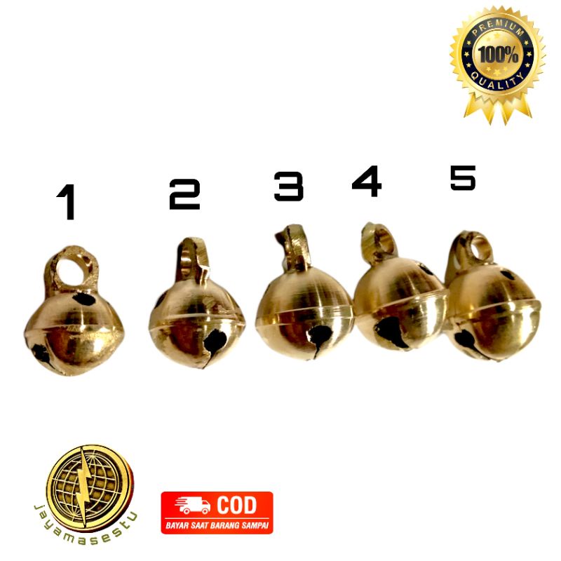 Lonceng Bulat Kuningan Krincing Lonceng Kerincingan Klintingan Hewan / Kucing Anjing