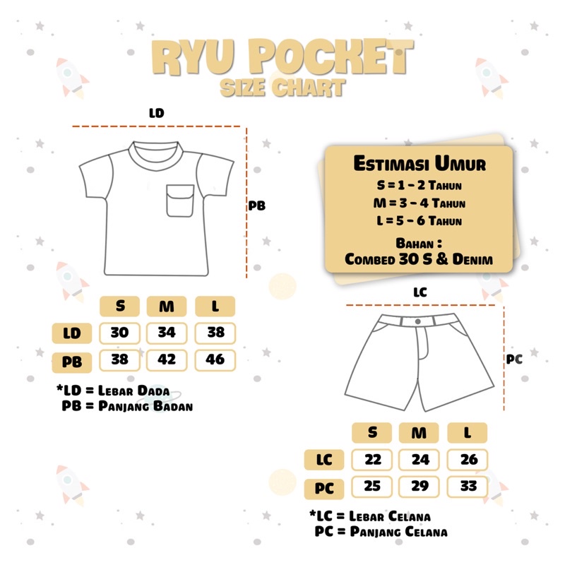 LINSKY BABY - Ryu Tee &amp; Ryu Denim Pants Anak Unisex Little Carra