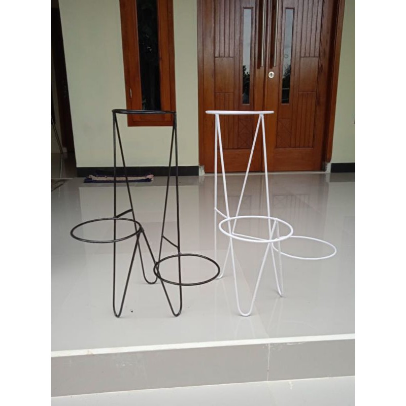 standing pot bunga besi 3 susun tinggi 80cm