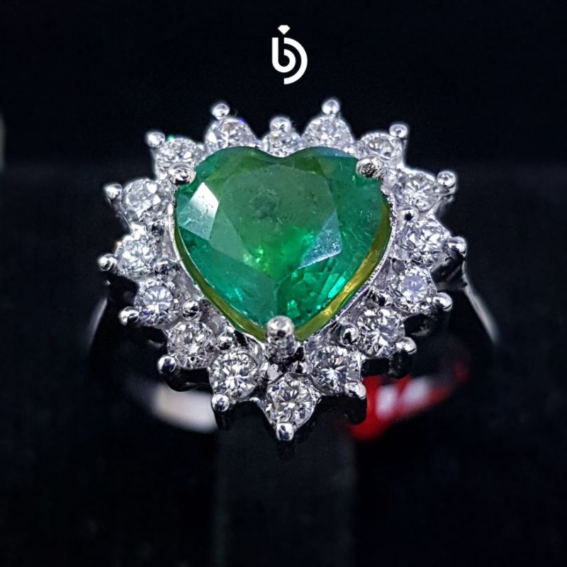 Cincin emas berlian asli natural diamond batu zamrud asli