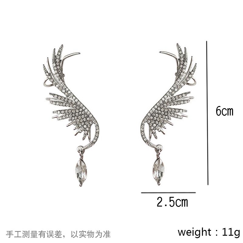 Anting Kait 925 Silver Needle Desain Sayap Malaikat Gaya Antik Untuk Wanita