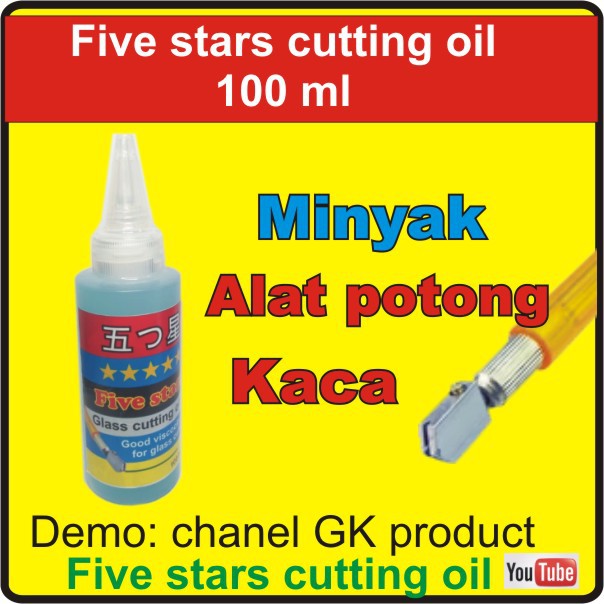 Minyak Potong Kaca Cutter Kaca Five Stars Cutting Oil Minyak Pemotong Kaca 100 Ml Cocok Semua Cuter Shopee Indonesia