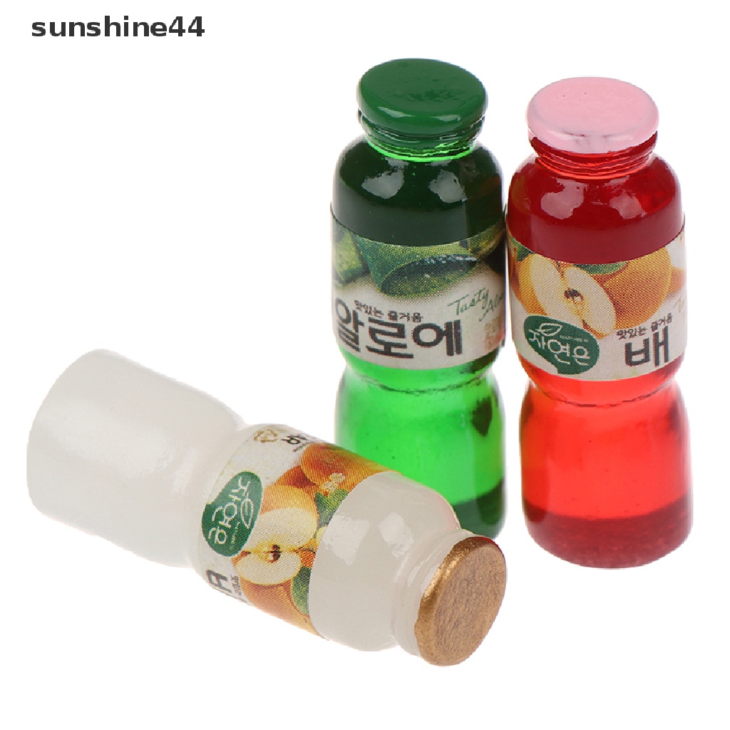 Sunshine 5Pcs Miniatur Botol Minum Skala 1: 12 Untuk Aksesoris Dapur Rumah Boneka