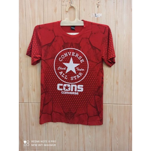 KAOS DISTRO BINTANG MURAH PRIA WANITA size L MERAH/RED (READY)