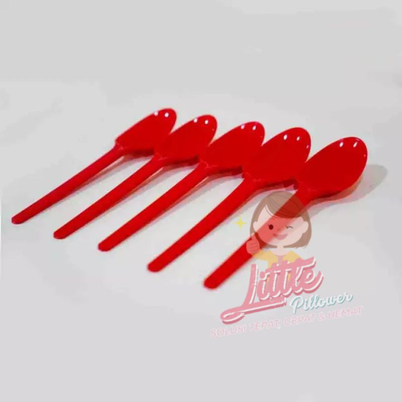 Jual Isi 25pcs Sendok Merah Sendok Makan Merah Sendok Makan Warna