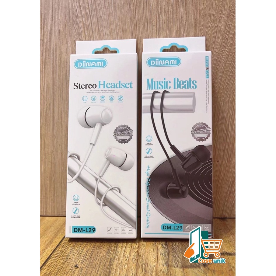 L29 Headset Headsfree Hf earphone Extra supercBAss jack 3.5mm Untuk Semua Merek HP