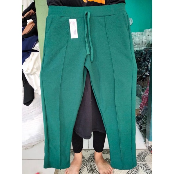 ADA JUMBO fit BB 80+kg &amp; REMAJA / PAHA &amp; PINGGANG MELAR✔ HOMY DOTY PANTS ~ Crepe Waffle ELASTIS, SOFT &amp; TEBAL | COD size/warna varian cantik/celana panjang wanita/big size