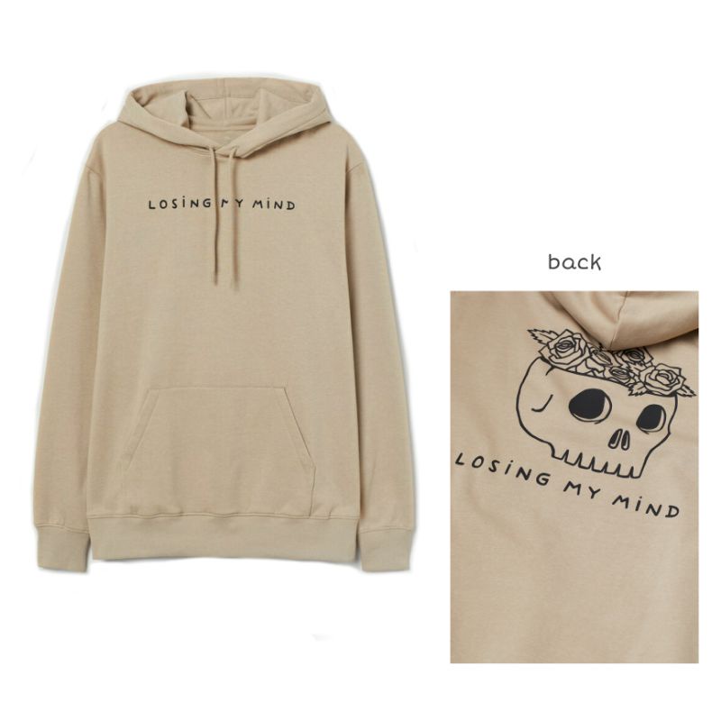 S - XXXXXL(6XL) Hoodie BEIGE KREM Losing My Mind Skull BIGSIZE JUMBO OVERSIZE Jaket Sweater pria Wanita Fleece premium distro hnm