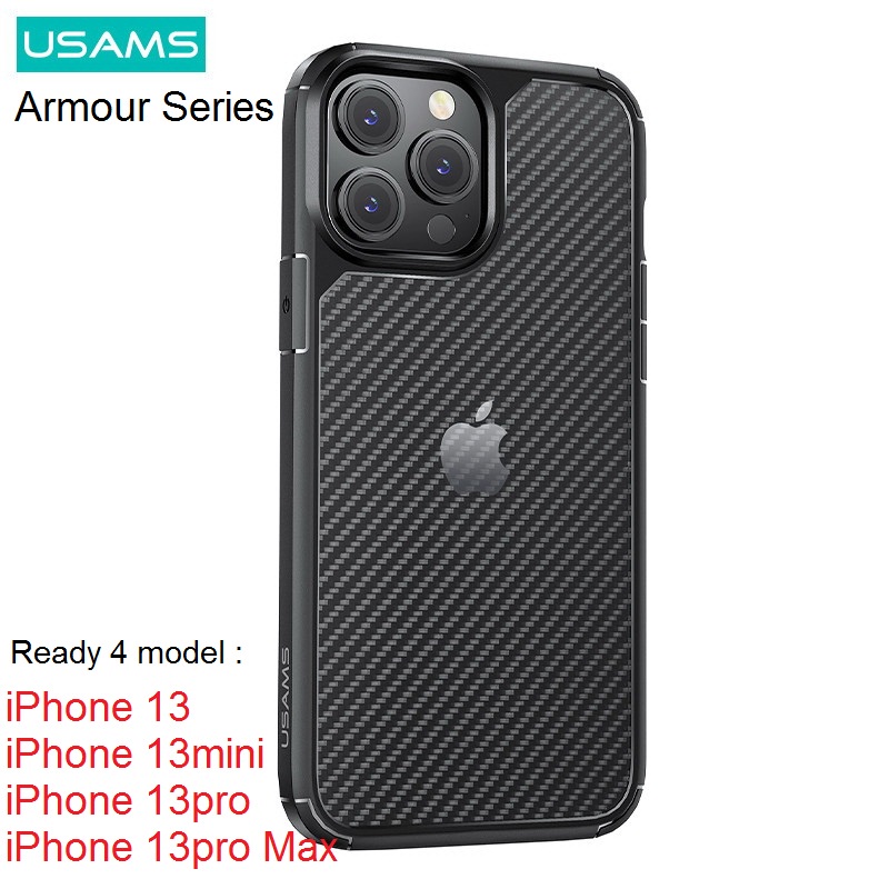 USAMS Armour Hard Case + Soft Bumper Cover iPhone 13 Pro Max 13 Mini