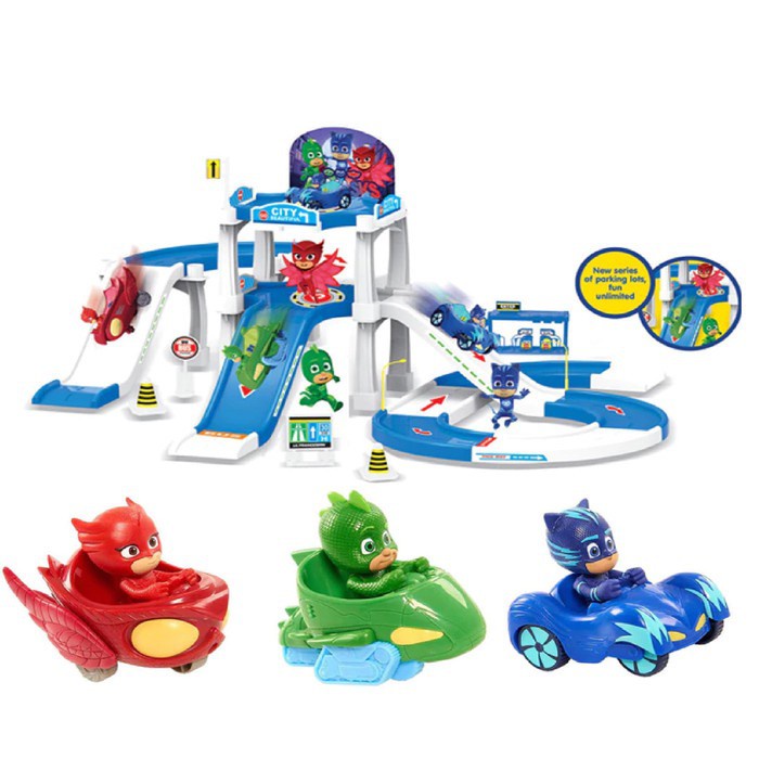 MAINAN ANAK - PJ MASKS PARKING LOT PLAY SET PEROSOTAN / MAINAN PJ MASK PARKING LOT